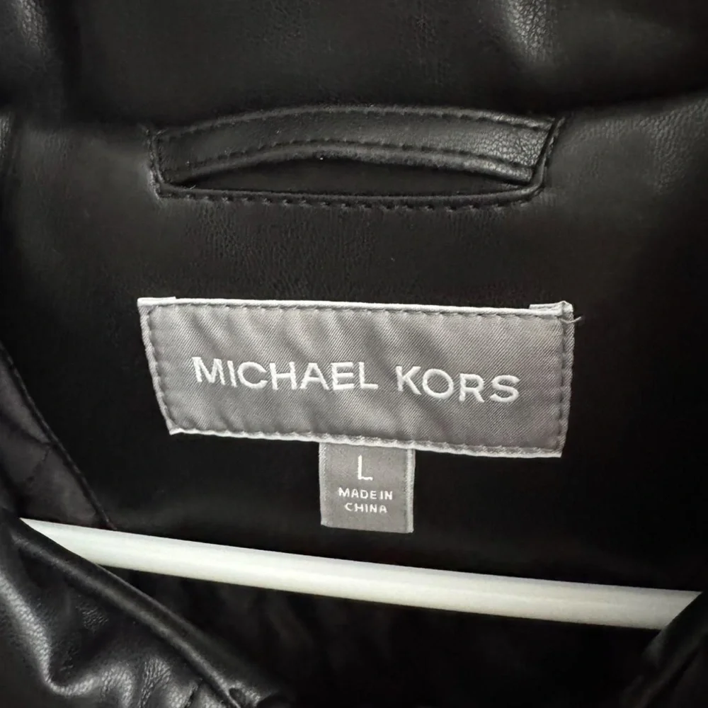 Michael Kors Kingbury Faux Leather Trucker Jacket - Picture 4 of 7